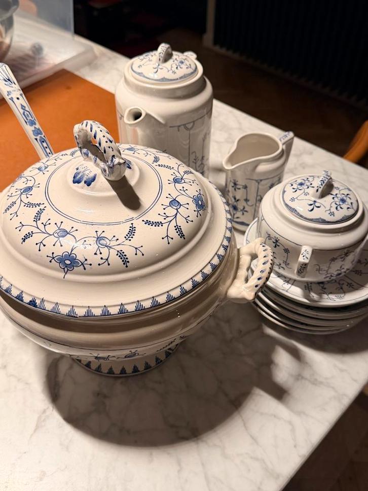 Vintage Boch servies – blauw wit (Made in Belgium, Antiek en Kunst, Antiek | Servies compleet, Ophalen