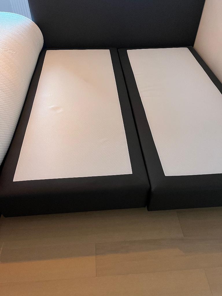 Boxspring Sleepy 180x200 cm donkergrijs, Huis en Inrichting, Slaapkamer | Boxsprings, Ophalen, Tweepersoons, Zo goed als nieuw