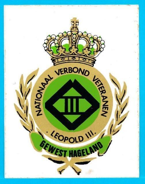 (m35) Nationaal Verbond Veteranen, Leopold III, sticker, Verzenden