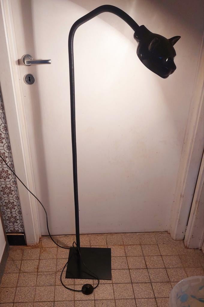 Keramische vloerlamp met kattenkop, Huis en Inrichting, Lampen | Vloerlampen, Ophalen, Gebruikt, 100 tot 150 cm