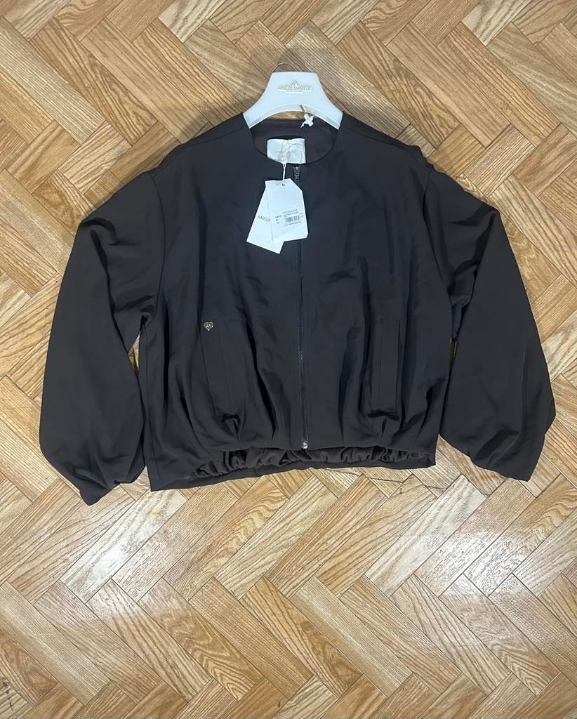 Amélie & Amélie Donkerbruin damesjack - Maat S/M, Kleding | Heren, Jassen | Zomer, Nieuw, Maat 48/50 (M), Bruin, Ophalen of Verzenden