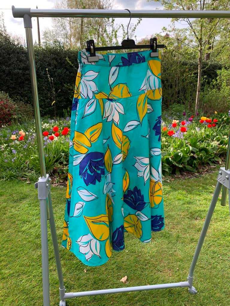 Rok 100% katoen (gemaakt in Italië, floral print), Kleding | Dames, Rokken, Overige kleuren, Ophalen of Verzenden, Zo goed als nieuw