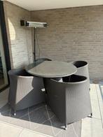 Luxe design tuinset Varaschin – tafel + 4 stoelen, Ophalen, Gebruikt, Rotan, Tuinset