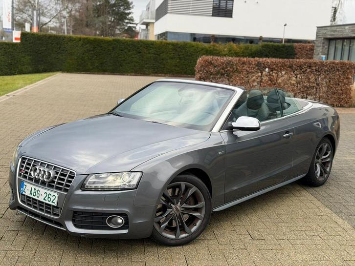 Audi S5 Cabrio, Auto's, Audi, Bedrijf, Te koop, S5, Benzine, Euro 5, Cabriolet, 3 deurs, Automaat, Zilver of Grijs, Zwart, Leder
