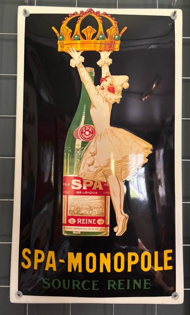 emaille reclamebord spa monopole, Verzamelen, Merken en Reclamevoorwerpen, Ophalen of Verzenden, Nieuw, Reclamebord