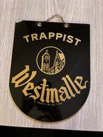 Glazen reclamebord Trappist Westmalle, Verzamelen, Ophalen of Verzenden, Gebruikt, Reclamebord, Plaat of Schild, Overige merken