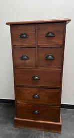 Ladekastje - apothekerskast - schuivenkast bruin hout eik, Ophalen, Gebruikt, 5 laden of meer, 100 tot 150 cm