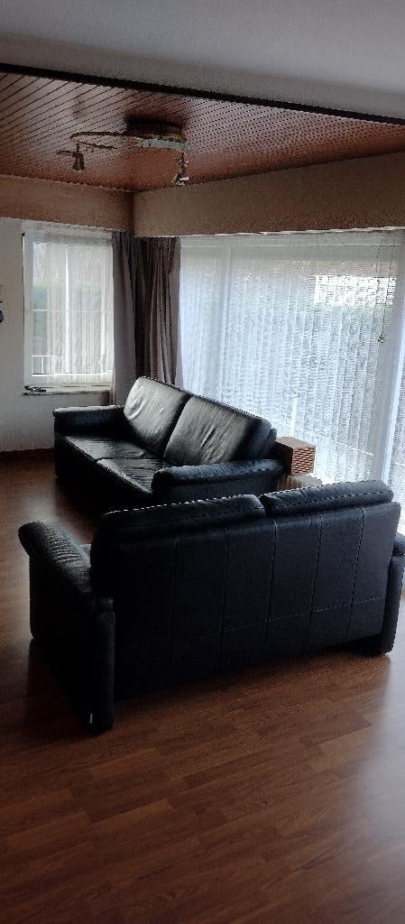 lederen bankstel, Maison & Meubles, Canapés | Salons, Utilisé, Banc droit, Autres dimensions, Cuir, Enlèvement