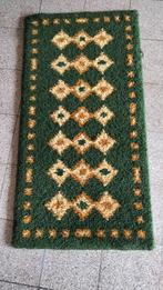 Carpette en laine fait main point de Smyrne, 50 à 100 cm, Utilisé, 50 à 100 cm, Vert