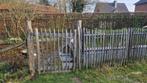 Kastanje hekwerk met 2 poorten en palen., Tuin en Terras, Ophalen