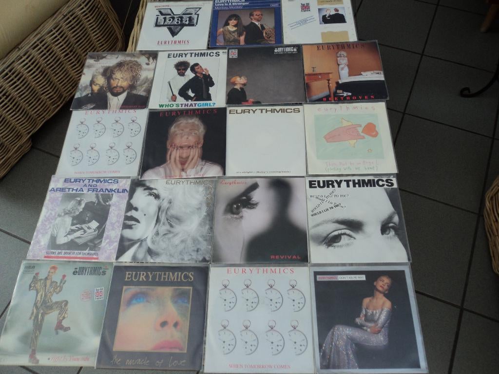 Eurythmics lot van 18 singles voor 25 euro!, Enlèvement ou Envoi, Autres genres, Utilisé, 7 pouces