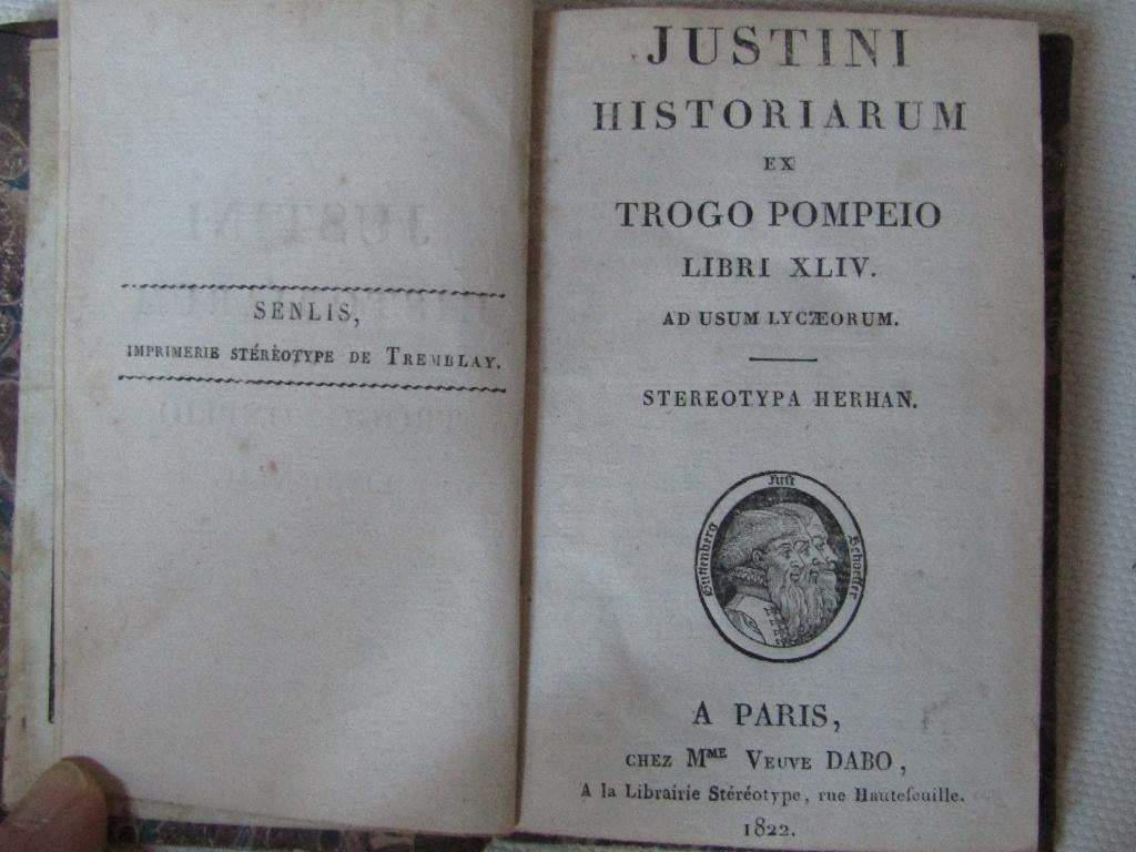 Heel oud boek „JUSTINI HISTORIARUM” 1822, Ophalen of Verzenden, Stereotypa Herman