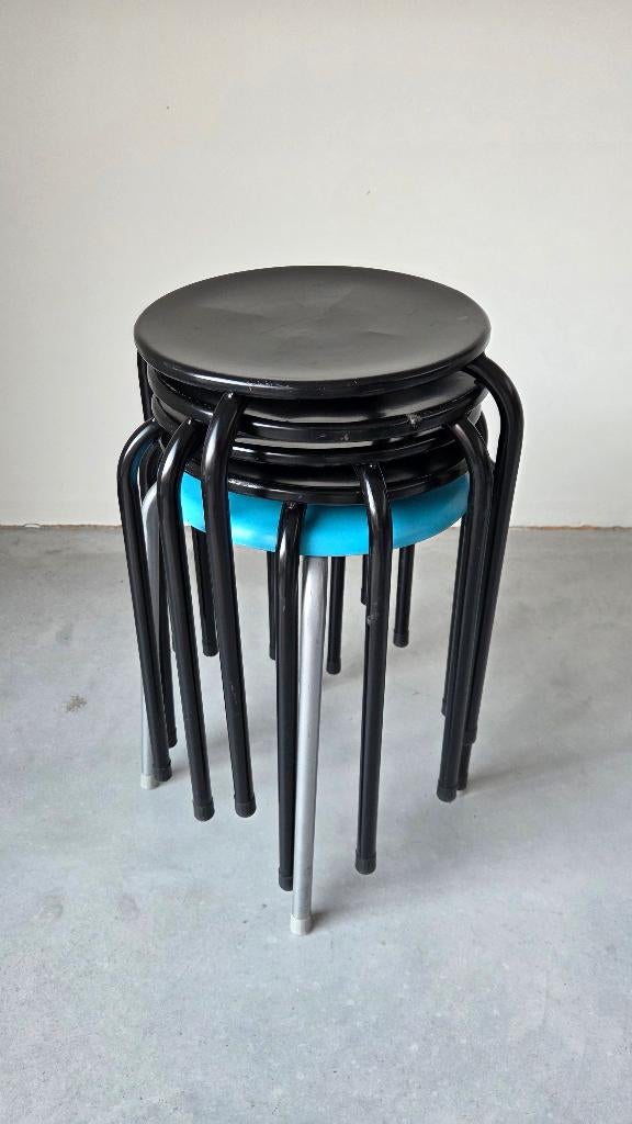 Set stoeltjes (5 stuks), Maison & Meubles, Chaises, Enlèvement, Utilisé, Noir, Métal