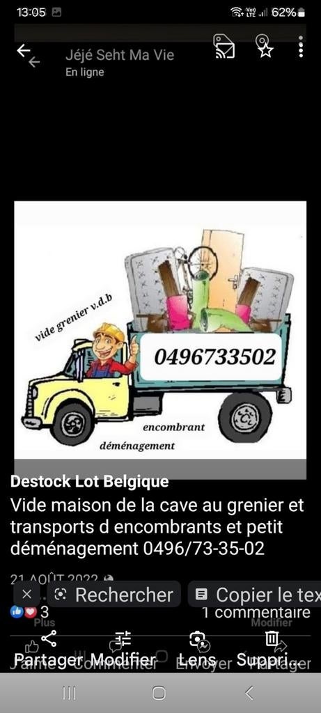 Objets de recup, Enlèvement