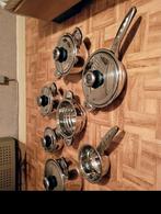Een set stoom potten en pannen in inox kleur zilver kleur, Ophalen, Inox