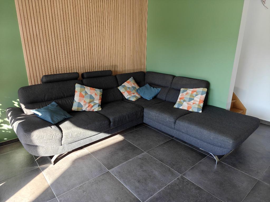 Grijze Hoekzetel (2,7m x 2,35m), Maison & Meubles, Canapés | Salons, Tissus, Banc d'angle, Quatre personnes ou plus, Enlèvement