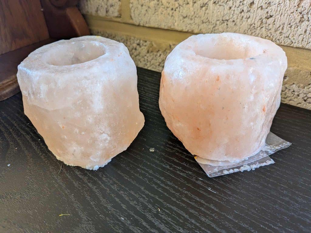 Duo de porte bougies en pierre salée. Neufs, Enlèvement