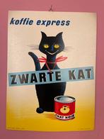 Zwarte Kat 1960 affiche op karton, Verzamelen, Merken en Reclamevoorwerpen, Ophalen, Zo goed als nieuw, Reclamebord