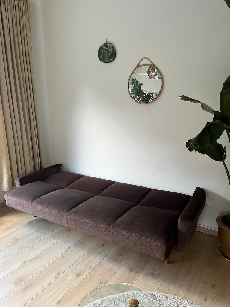 Vintage scandinavische zetel/ slaapbank, Ophalen, Gebruikt