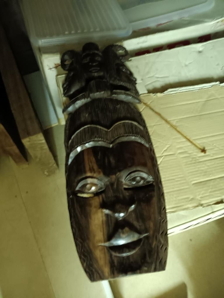 Afrikaanse masker  donker bruin 68cm/27cm, Ophalen