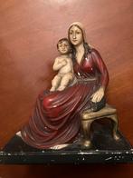 Beeldje moeder met kind afm 23x26 cm oud beeldje, Antiek en Kunst, Ophalen
