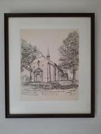 Houtskooltekening/reproductie van de kapel in Mol-Ezaart, Moins de 50 cm, Comme neuf, Enlèvement, Dessin