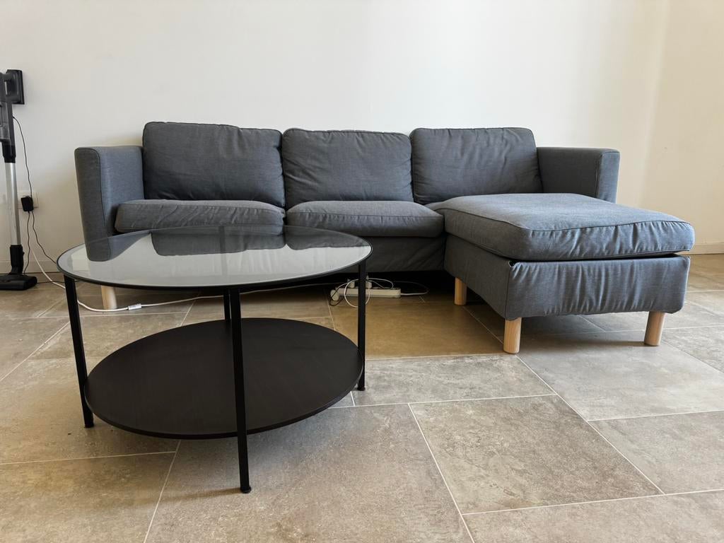 Canapé d’angle gris – bon état, Ophalen, Zo goed als nieuw, Stof, Minimal