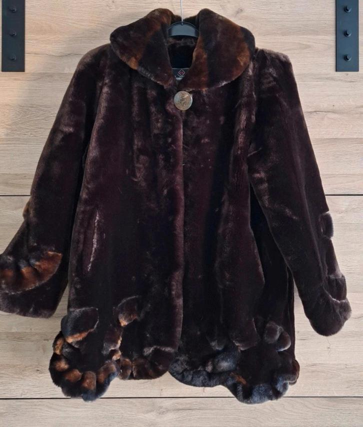 Imitatiebontjas HongYizU, Kleding | Dames, Jassen | Winter, Zo goed als nieuw, Maat 42/44 (L), Bruin, Ophalen of Verzenden