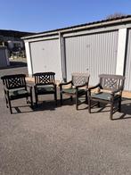 Tuinstoelen teak met kussens, Tuin en Terras, Ophalen, 4 zitplaatsen, Gebruikt, Teakhout