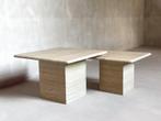 Travertine bijzet/salontafel set, 45 tot 60 cm, Overige materialen, Minder dan 55 cm, Gebruikt