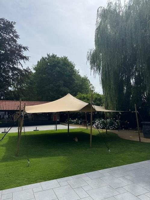 Stretchtent te huur - 7x7m (inclusief verlichting), Tuin en Terras, Partytenten, Zo goed als nieuw, Ophalen of Verzenden