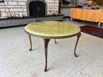 Salontafel met onyx blad en poten in brons, Huis en Inrichting, Tafels | Salontafels, Ophalen, 50 tot 100 cm, Rond, 50 tot 100 cm