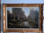 Antiek schilderij. H.Hokken. Landschap, Ophalen of Verzenden