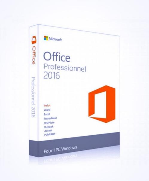 Microsoft Office 2016 Professionnel    1 clé d'activation l, Computers en Software, Office-software, Nieuw, Windows, Access, Excel