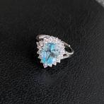 Bague topaze bleu ciel naturelle taille adjustable, Bijoux, Sacs & Beauté, Neuf, Enlèvement ou Envoi, Bleu, Argent