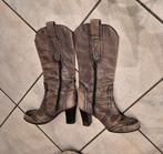 Botte cuir 36 qualité beige brun taupe, cow-boy, tirette, Enlèvement ou Envoi, Inconnue, Brun, Porté