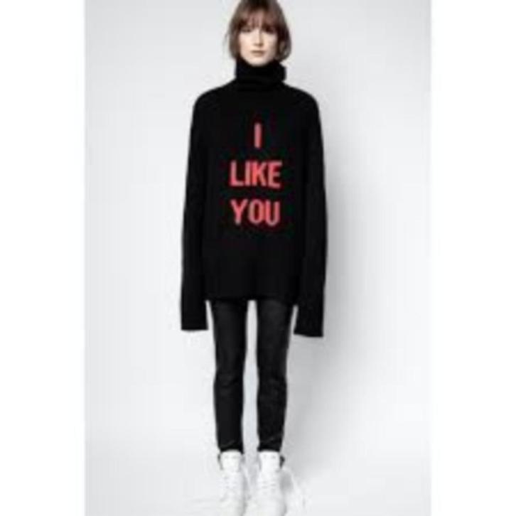Ongedr zwarte coltrui Zadig & Voltaire merinowol, I Like You, Kleding | Dames, Truien en Vesten, Nieuw, Maat 34 (XS) of kleiner