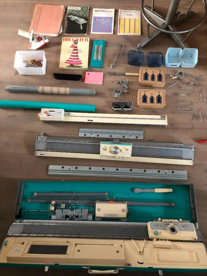 Breimachine Brother KH800 met Ribber KR-586, Hobby en Vrije tijd, Breien en Haken, Gebruikt, Breien, Machine, Ophalen