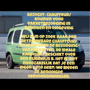Gezocht: Chauffeur/kourier voor pakketbezorging in Beringen