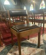 125 stevige houten stoelen met kunstlederen bekleding, Ophalen, Gebruikt, Bruin, Hout