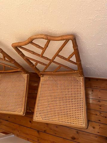 Vintage Chippendale Faux Bamboo Rotan stoelen 
