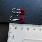 oorbellen zilver 925 robijn, Hangers, Ophalen of Verzenden, Zo goed als nieuw, Met edelsteen