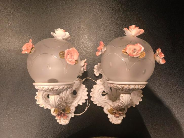 2 vintage Bassano wandlampjes/appliques., Antiek en Kunst, Antiek | Verlichting, Ophalen