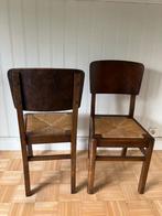 2 stoelen riet/ hout, Huis en Inrichting, Stoelen, Ophalen, Gebruikt, Bruin, Hout