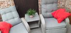 Duo loungeset en tafeltaftje /zondrr decoratieve  materialen, Tuin en Terras, Ophalen, Gebruikt, Loungeset