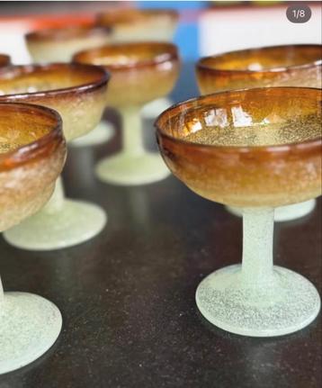 Glazen dessertcoupes muranoglas, stukprijs  beschikbaar voor biedingen