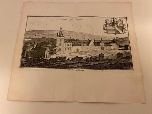 Ottignies château kasteel Cantillon 1770, Antiek en Kunst, Kunst | Etsen en Gravures, Ophalen of Verzenden