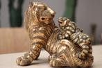 Statue groupe tigre Japon doré porcelaine période Meiji 1920, Enlèvement ou Envoi