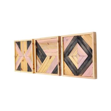Wall Art Decoratie Rustiek Teruggewonnen Hout Patroon 43x43 beschikbaar voor biedingen