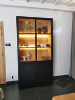 Vitrinekast met glazen deuren en verlichting, Huis en Inrichting, Ophalen, Zo goed als nieuw, Glas